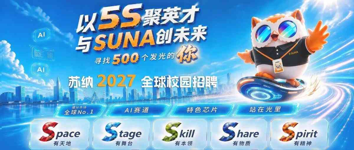 苏纳2027届全球校园招聘提前批OpenDay 正式开启，邀你探企！