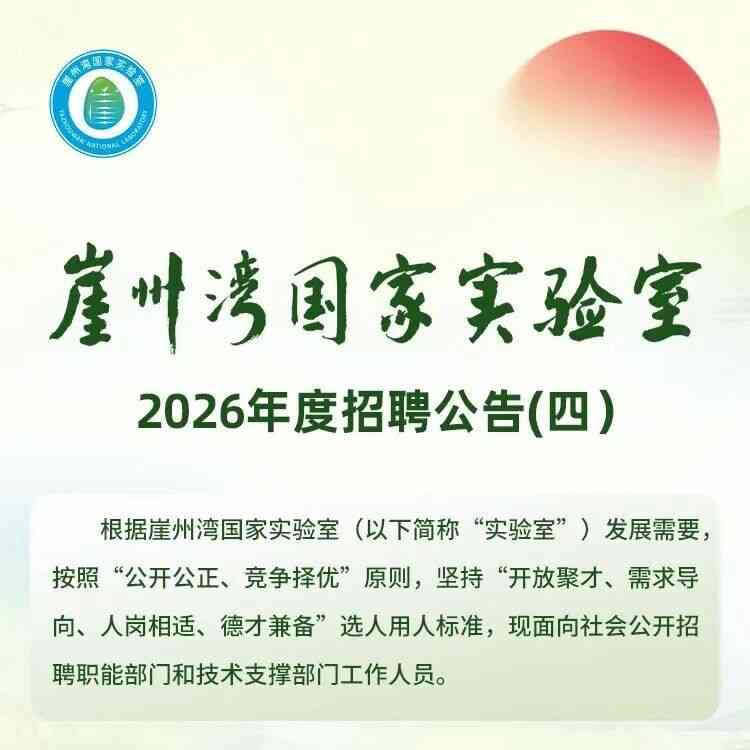 崖州湾国家实验室27年招聘