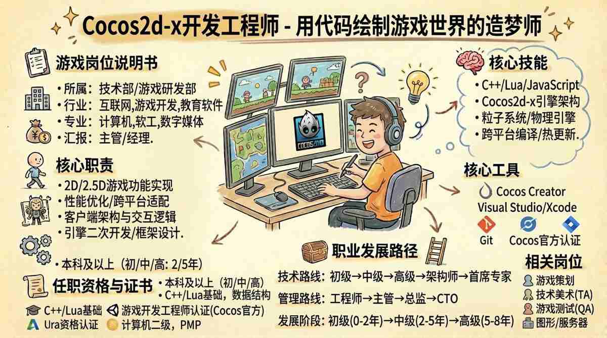 Cocos2d-x开发工程师 - 用代码绘制游戏世界的造梦师