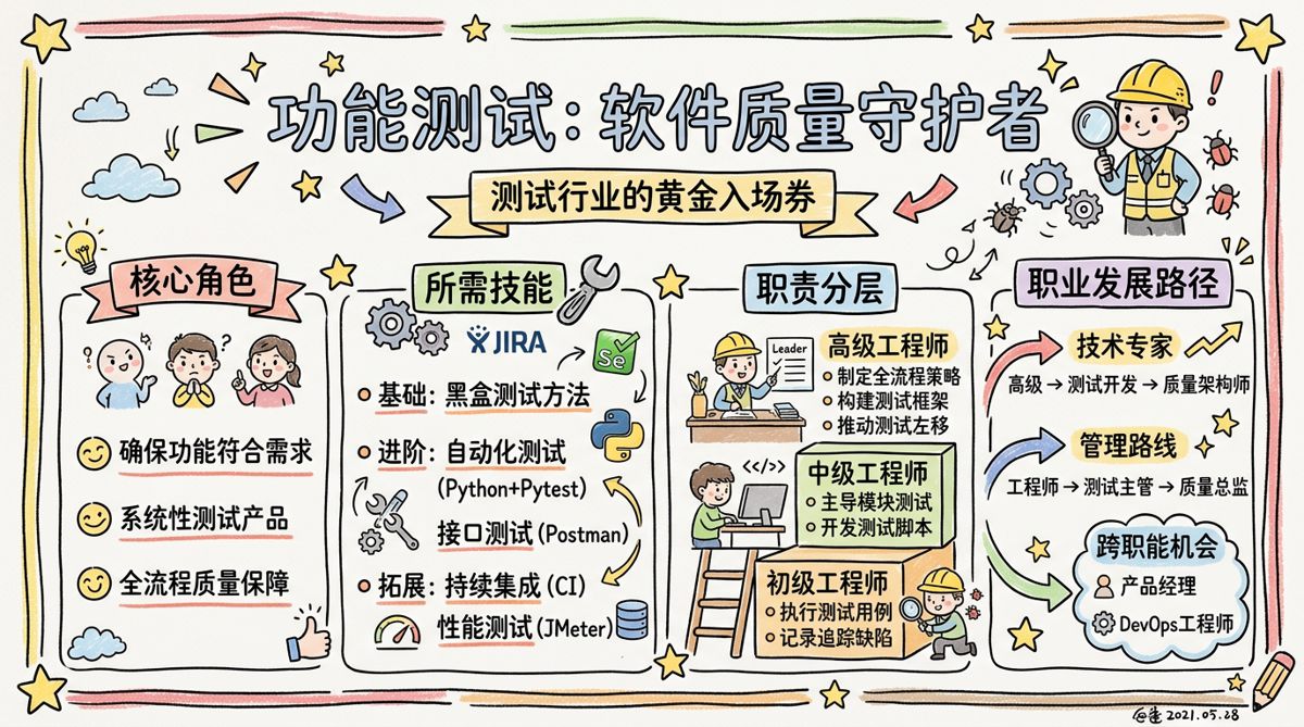 功能测试 - 软件质量守护者，测试行业黄金入场券