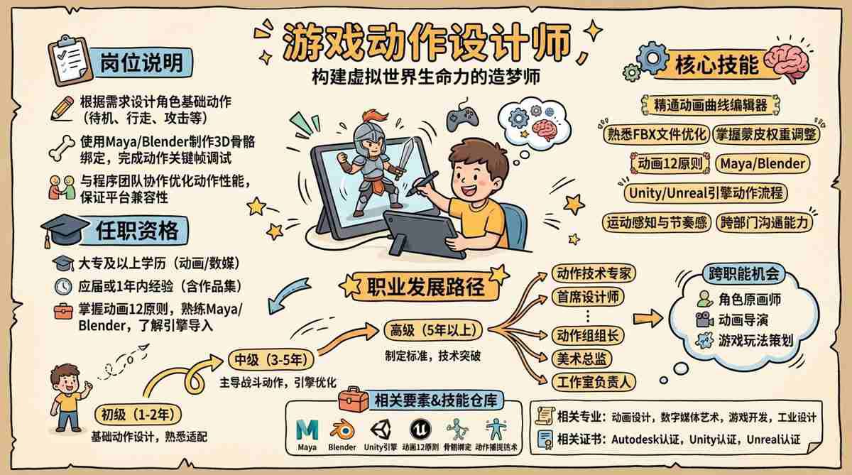 游戏动作设计师 - 构建虚拟世界生命力的造梦师