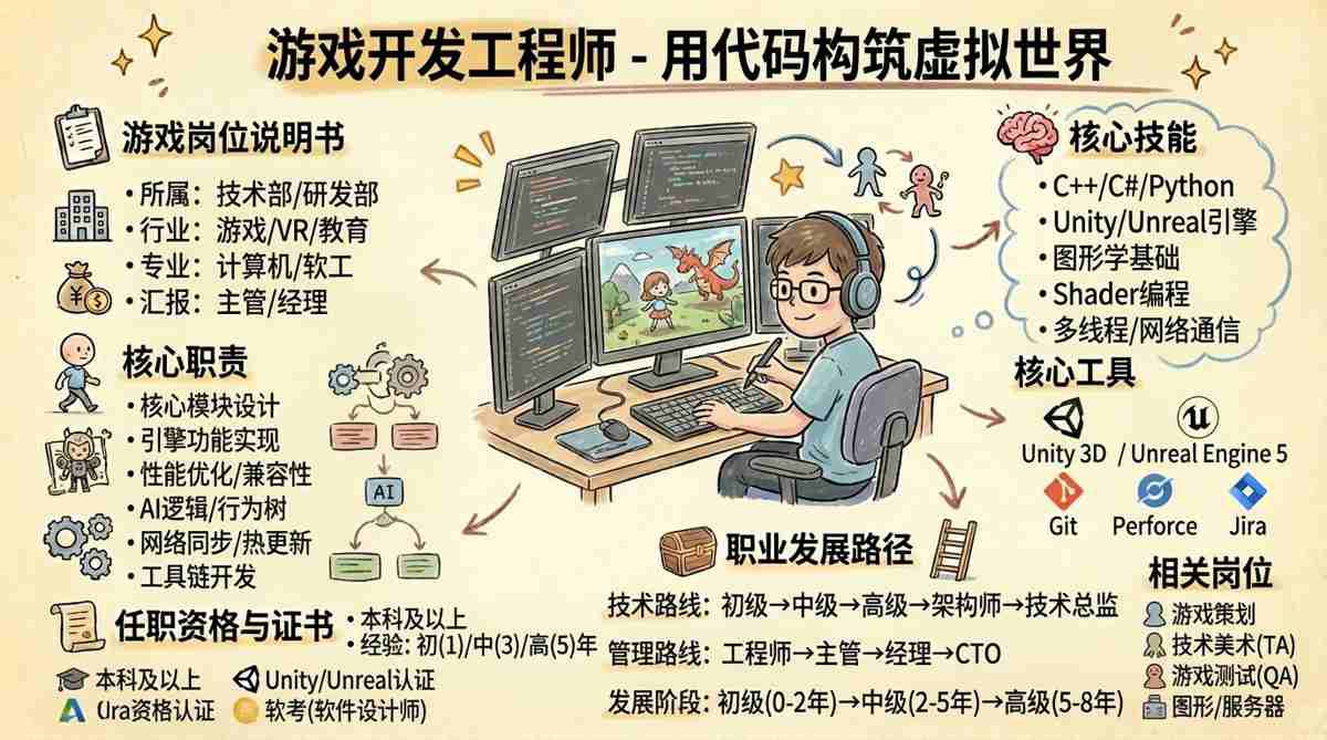 游戏开发工程师 - 用代码构筑虚拟世界，让创意突破屏幕界限