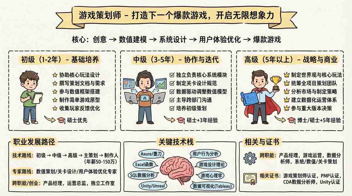 游戏策划师 - 打造下一个爆款游戏，开启无限想象力
