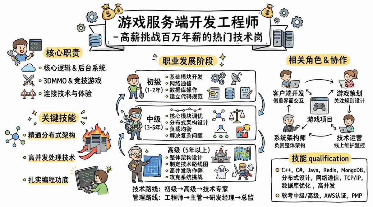 游戏服务端开发工程师 - 高薪挑战百万年薪的热门技术岗