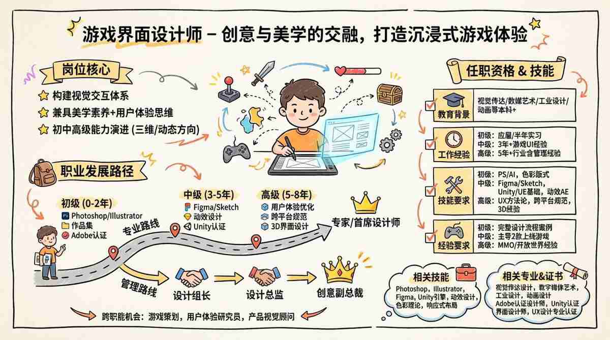 游戏界面设计师 - 创意与美学的交融，打造沉浸式游戏体验