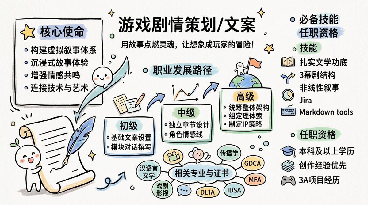 游戏文案策划/剧情策划 - 用故事点燃游戏灵魂，让想象成为玩家的冒险