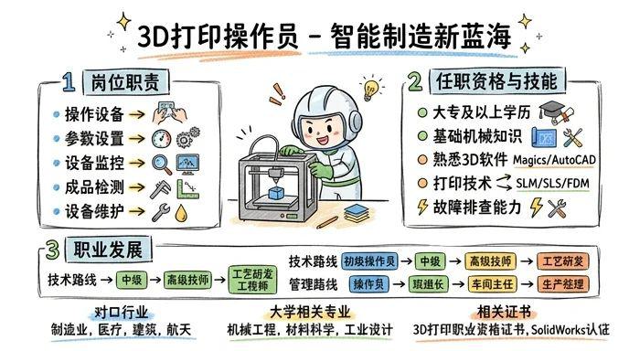 3D打印操作员 - 智能制造新蓝海，三维世界开拓者