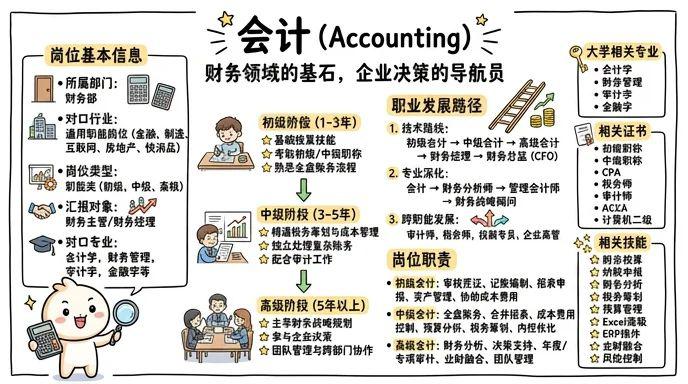 会计 - 财务领域的基石岗位，企业决策的数字导航员