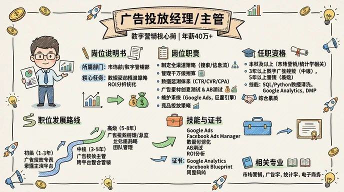 广告投放经理/主管 - 流量变现引擎，年薪40万+的数字营销核心岗