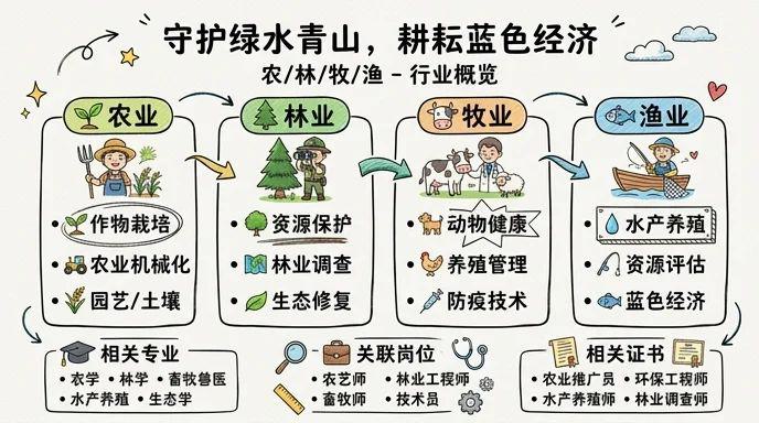 农/林/牧/渔 - 守护绿水青山，耕耘蓝色经济