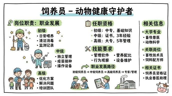 饲养员 - 动物健康守护者，牧场效益创造者