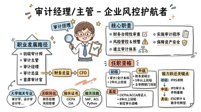 审计经理/主管 - 企业风控护航者，年薪40万+的高阶管理岗
