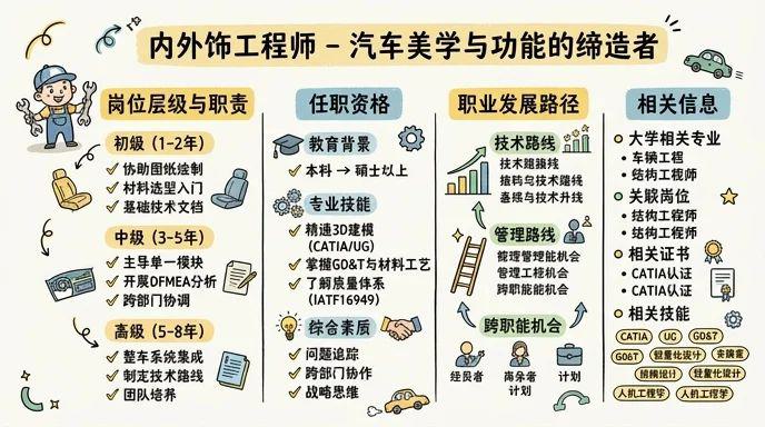 内外饰工程师 - 汽车美学与功能的缔造者