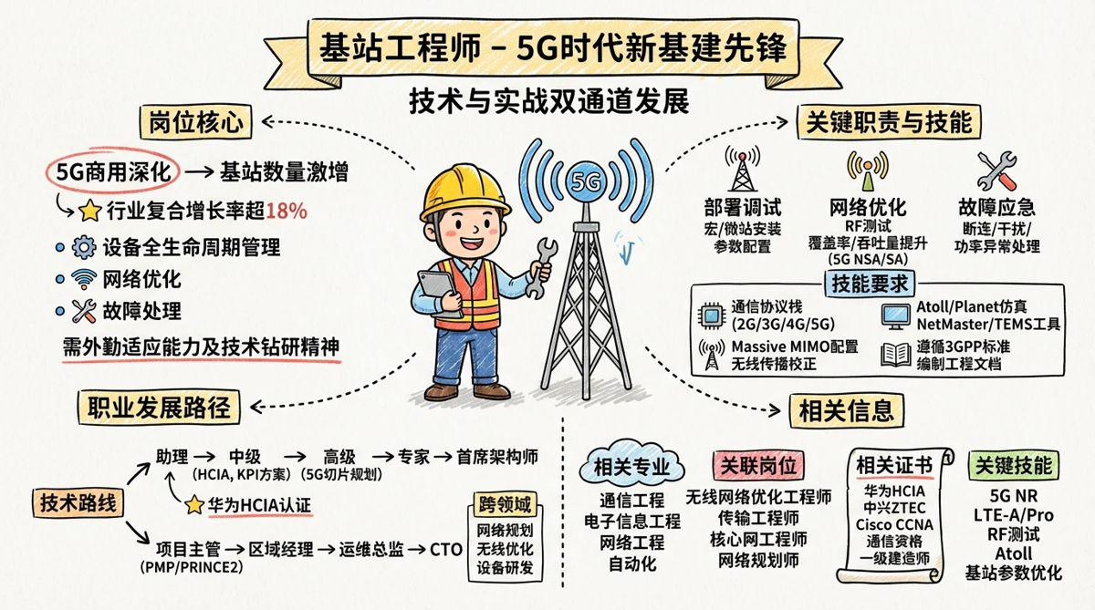 基站工程师 - 5G时代新基建先锋，技术与实战双通道发展