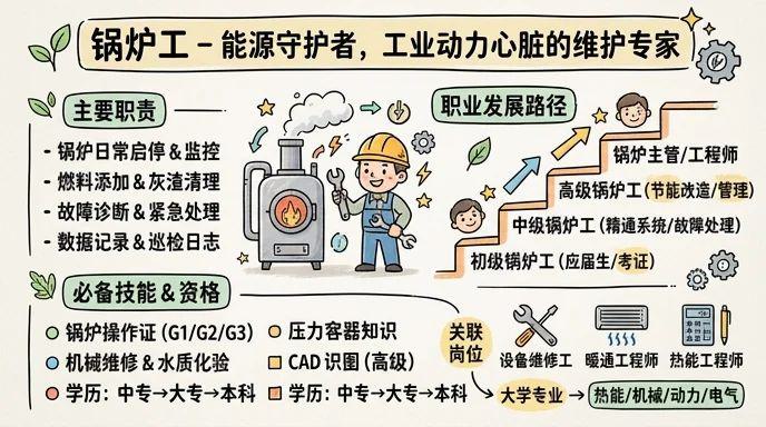 锅炉工 - 能源守护者，工业动力心脏的维护专家