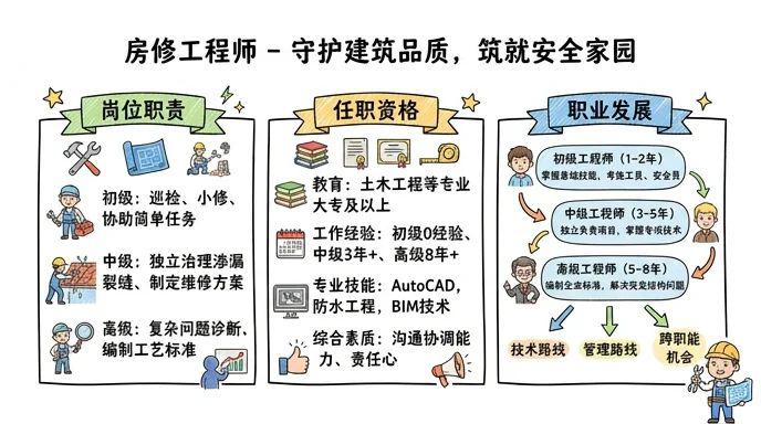 房修工程师 - 守护建筑品质，筑就安全家园