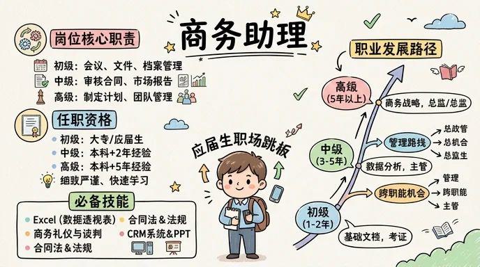 商务助理 - 企业高效运转的商务枢纽，应届生职场启航的黄金跳板