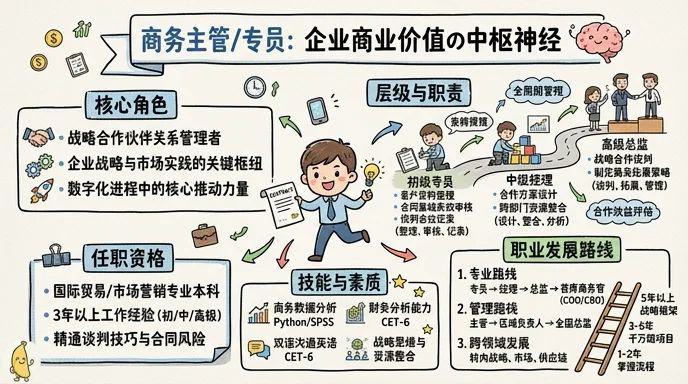 商务主管/专员 - 企业商业价值的中枢神经，年薪20W+的复合型人才