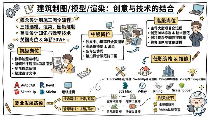 建筑制图/模型/渲染 - 创意与技术的结合体，年薪30W+的新兴职位