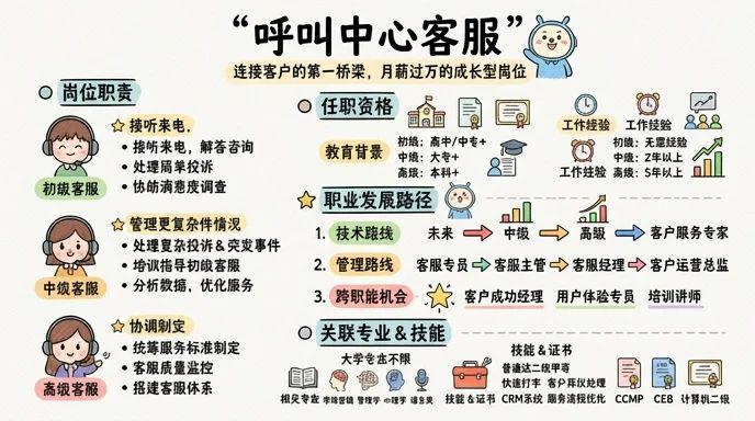呼叫中心客服 - 连接客户的第一桥梁，月薪过万的成长型岗位