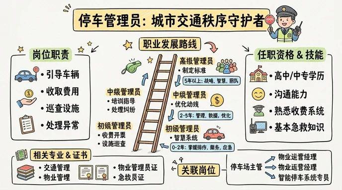 停车管理员 - 城市交通秩序的守护者，百万岗位的稳定选择
