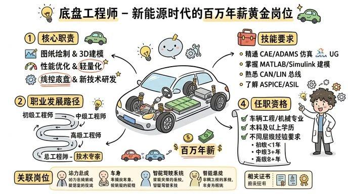 底盘工程师 - 新能源汽车时代的核心设计者；百万年薪的黄金岗位