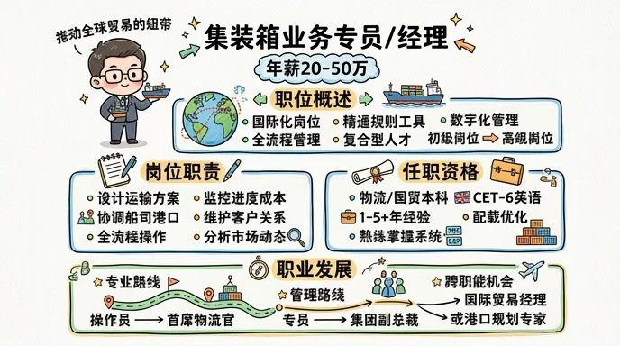 集装箱业务 - 推动全球贸易的纽带，年薪20-50万的国际化岗位