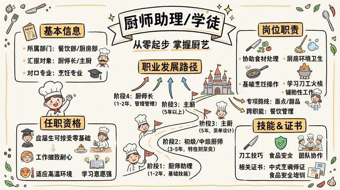 厨师助理/学徒 - 从零起步掌握厨艺精髓，开启星级厨师成长之路