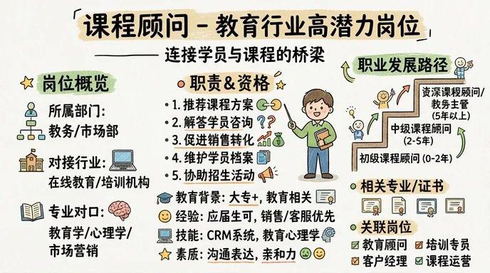 课程顾问 - 教育行业高潜力岗位，助力人才成长与企业发展的桥梁