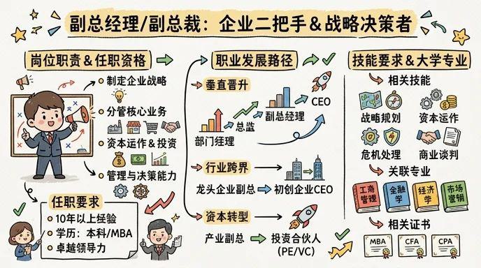 副总经理/副总裁 - 年薪百万的战略决策者，企业二把手的职业巅峰平台