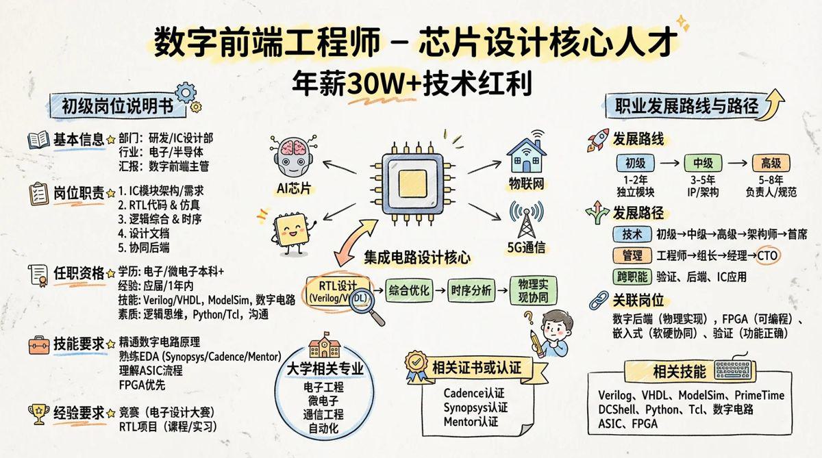数字前端工程师 - 芯片设计核心人才，年薪30W+技术红利