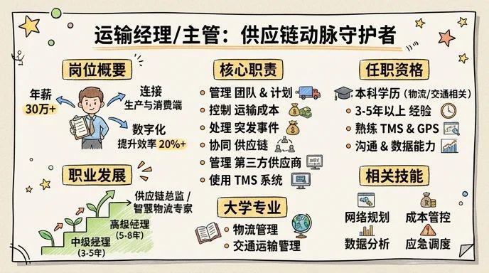 运输经理/主管 - 供应链动脉守护者，年薪30万+的黄金岗位！
