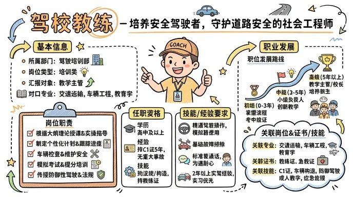 驾校教练 - 培养安全驾驶者，守护道路安全的社会工程师