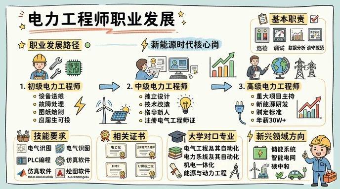 电力工程师/技术员 - 新能源时代的核心技术岗，年薪30W+的硬核职业