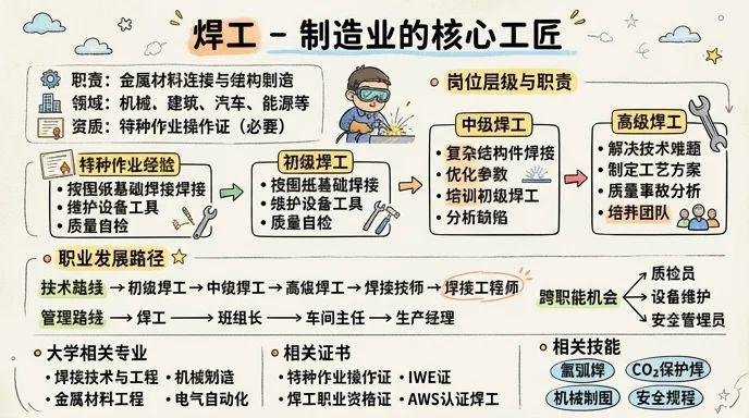 焊工 - 技术与匠心的完美融合，制造业的核心工匠