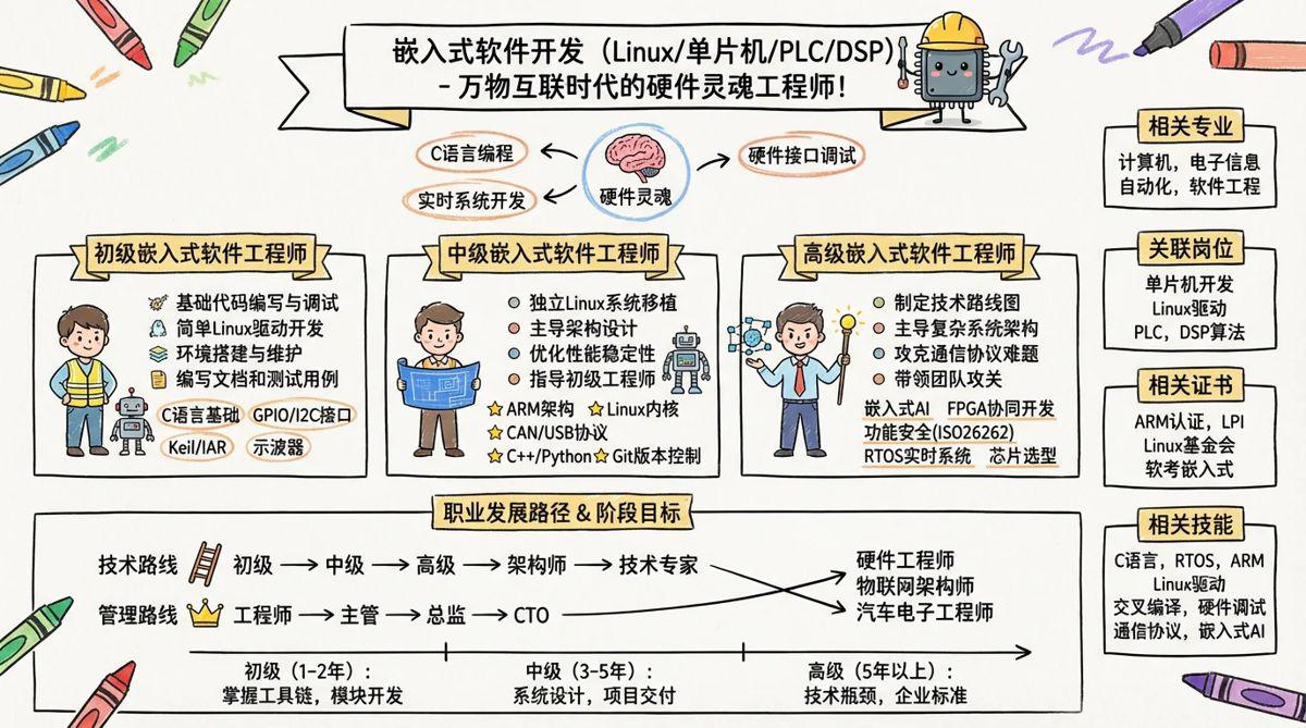 嵌入式软件开发(Linux/单片机/PLC/DSP…) - 万物互联时代的硬件灵魂工程师！