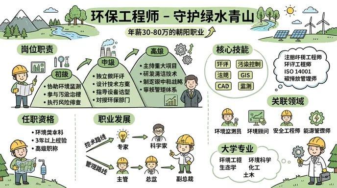 环保工程师 - 守护绿水青山，年薪30-80万的朝阳职业