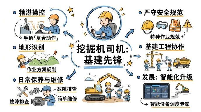 挖掘机司机 - 基建先锋，驾驭重型装备的工程达人