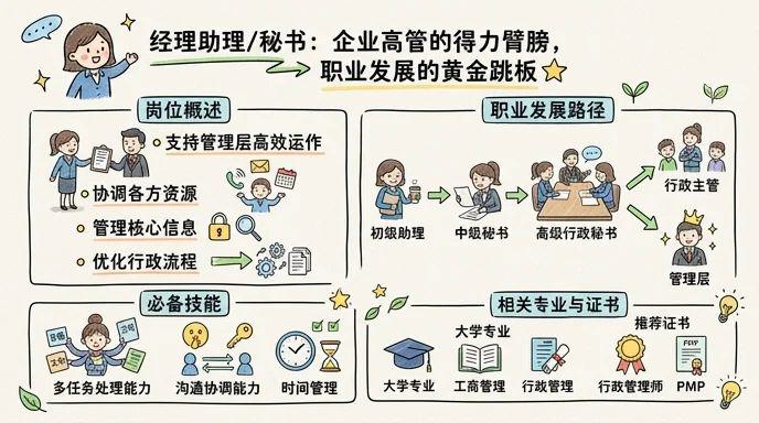 经理助理/秘书 - 企业高管的得力臂膀，职业发展的黄金跳板
