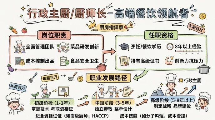 行政主厨/厨师长 - 高端餐饮的领航者，年薪百万的厨房指挥家