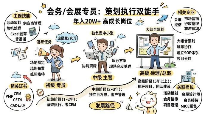 会务/会展专员 - 策划执行双能手，年入20W+的高成长岗位
