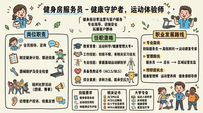 健身房服务 - 健康守护者，运动体验师