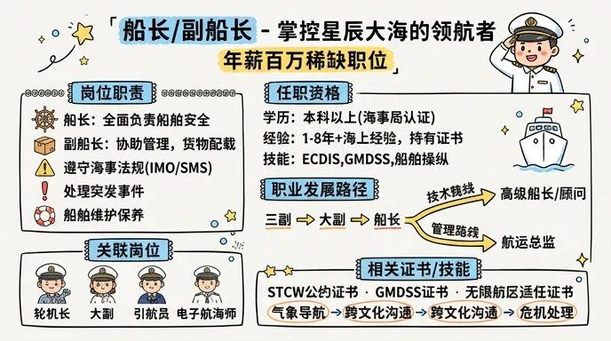 船长/副船长 - 掌控星辰大海的领航者，年薪百万的稀缺职位