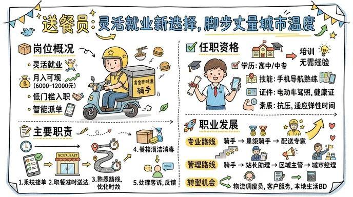 送餐员 - 灵活就业的首选，用脚步丈量城市温度