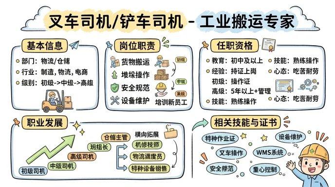 叉车司机/铲车司机 - 工业搬运专家，保障企业物流命脉