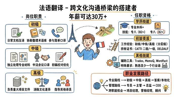 法语翻译 - 跨文化沟通桥梁的搭建者，年薪可达30万+