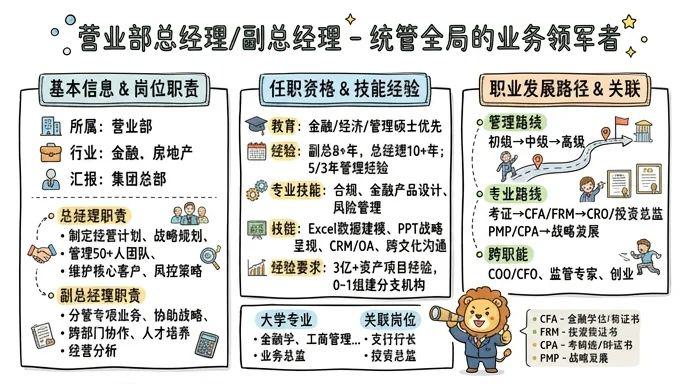 营业部总经理/副总经理 - 统管全局的业务领军者，年薪百万的战略操盘手