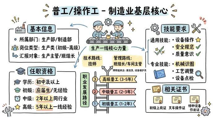 普工/操作工 - 制造业基层核心力量，职业发展起点之选