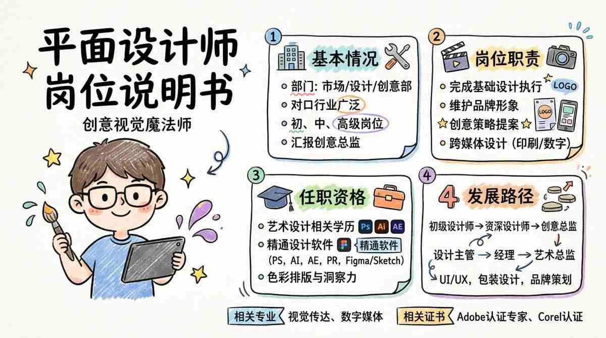 平面设计师 - 创意视觉魔法师，品牌故事的讲述者