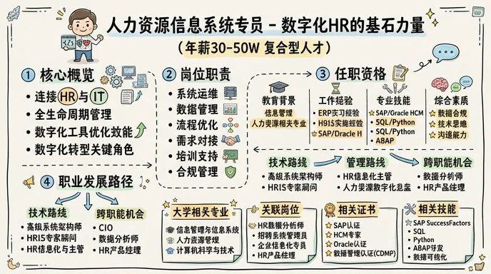 人力资源信息系统专员 - 数字化HR的基石力量，年薪30-50W的复合型人才
